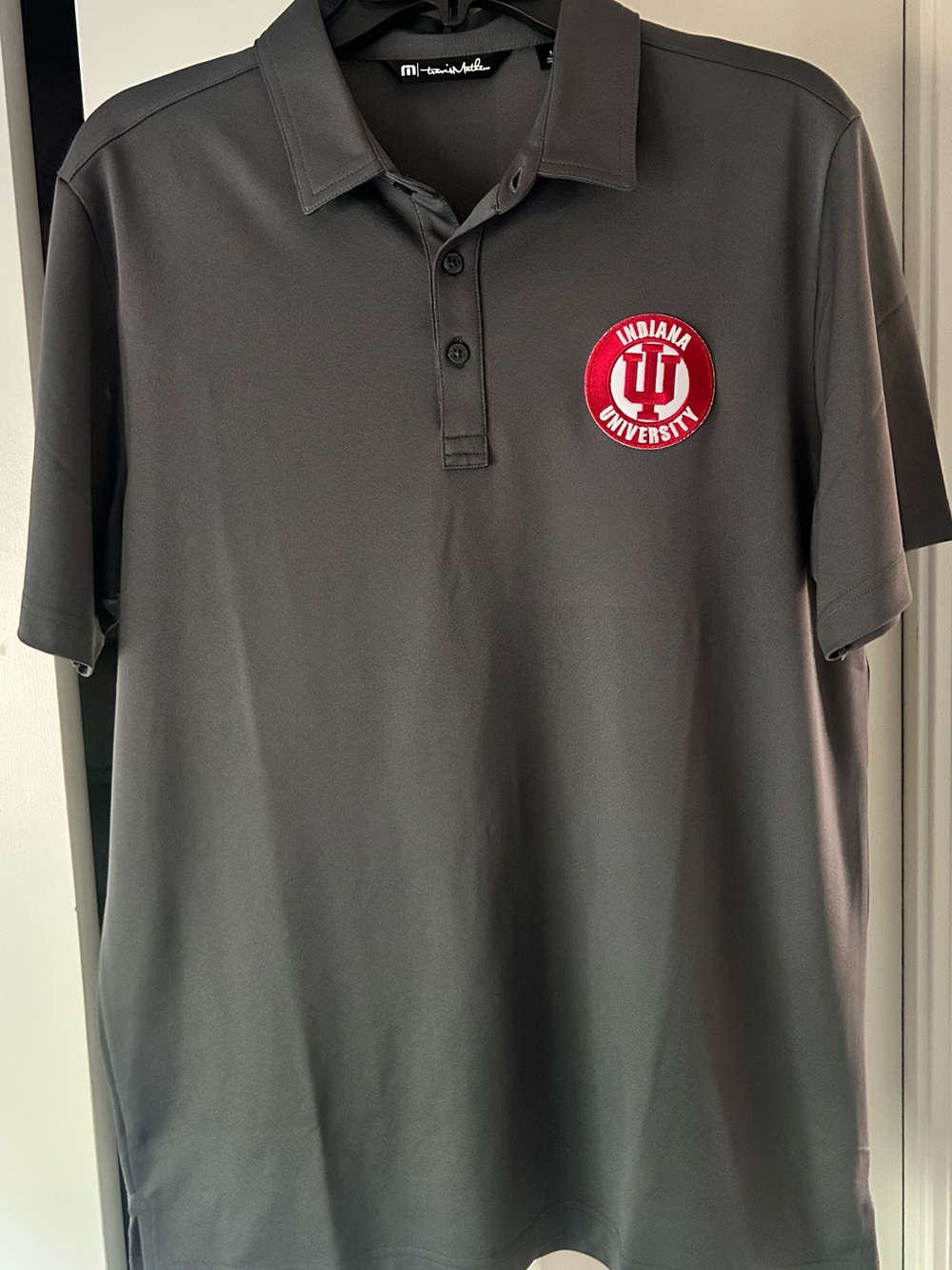 Men's Travis Mathew Indiana Univ. Gray Polo.  New w/o tags.  Size M.